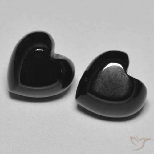 8.46ctw Natürlicher Schwarz Onyx, Herz, Lichtundurchlässig