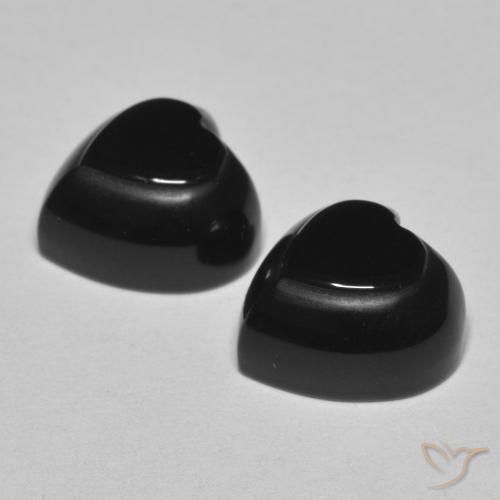 8.46 ct natürliche Schwarz Onyx-Edelsteine, Herz, Lichtundurchlässig