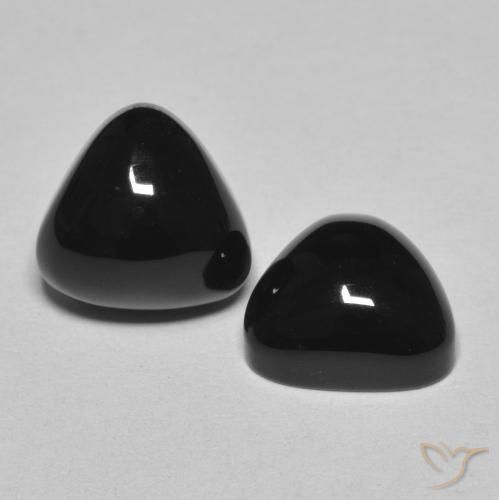 6.48 ct natürliche Schwarz Onyx-Edelsteine, Trillion, Lichtundurchlässig