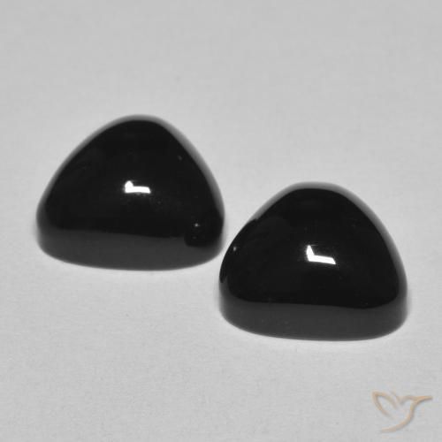 6.48 ct natürliche Schwarz Onyx-Edelsteine, Trillion, Lichtundurchlässig