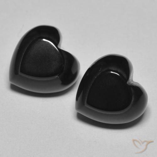 8.63ctw Natürlicher Schwarz Onyx, Herz, Lichtundurchlässig