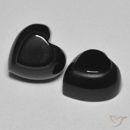 8.63 ct natürliche Schwarz Onyx-Edelsteine, Herz, Lichtundurchlässig