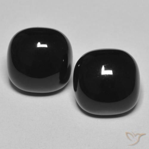 9.70ctw Natürlicher Schwarz Onyx, Kissen, Lichtundurchlässig