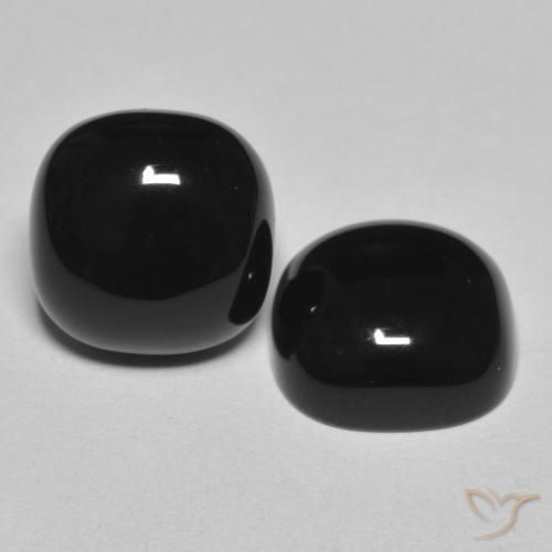 9.70 ct natürliche Schwarz Onyx-Edelsteine, Kissen, Lichtundurchlässig