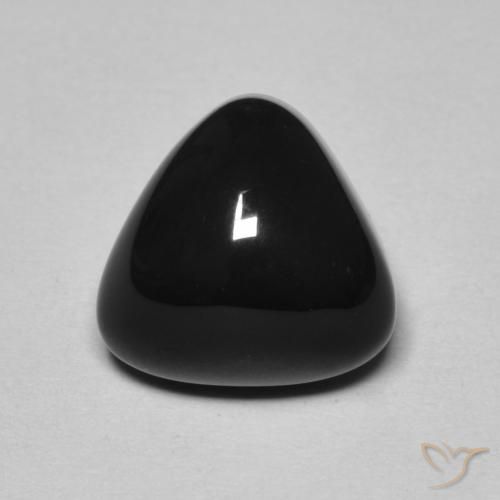 3.30ct Natürlicher Schwarz Onyx, Trillion, Lichtundurchlässig