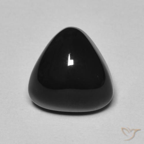 3.16ct Natürlicher Schwarz Onyx, Trillion, Lichtundurchlässig