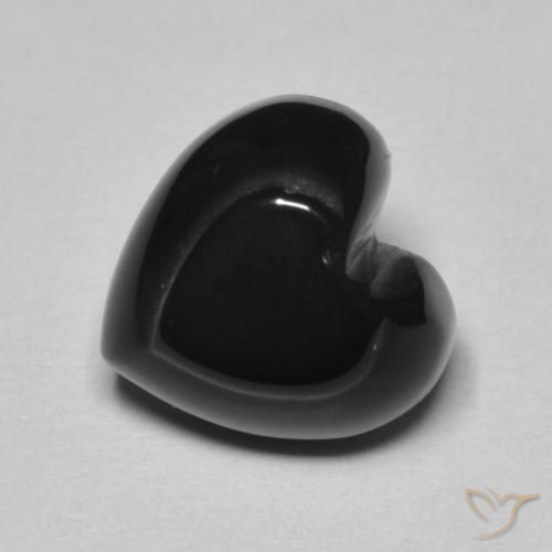 4.24ct Natürlicher Schwarz Onyx, Herz, Lichtundurchlässig