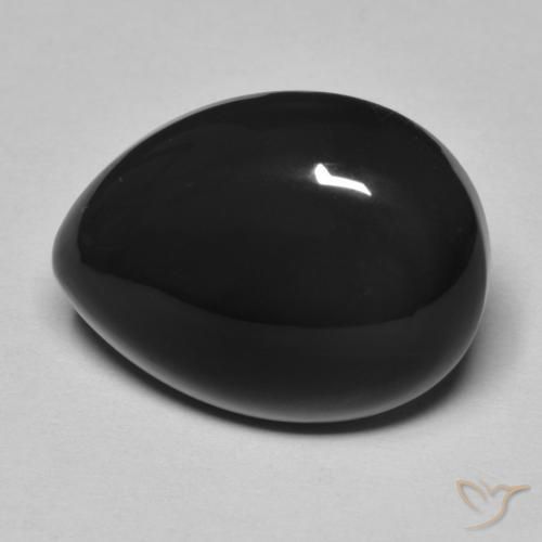 9,17 ctw natürlicher Schwarz Onyx, Birnenform, Lichtundurchlässig