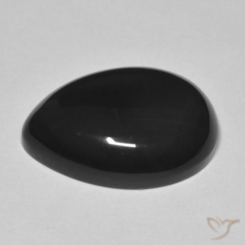 9,17 ctw natürlicher Schwarz Onyx, Birnenform, Lichtundurchlässig