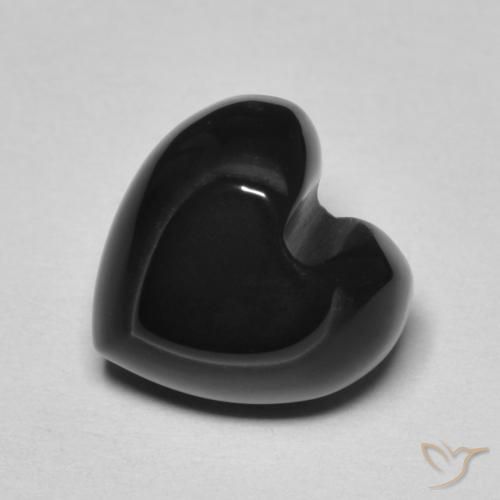 4.10ct Natürlicher Schwarz Onyx, Herz, Lichtundurchlässig