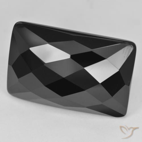 33.59ct Natürlicher Schwarz Onyx, Kissen, Lichtundurchlässig