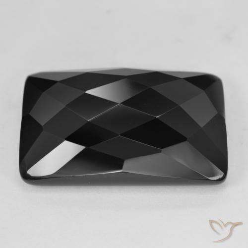 9,17 ctw natürlicher Schwarz Onyx, Kissen, Lichtundurchlässig