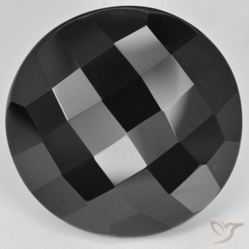 32.30ct Natürlicher Schwarz Onyx, Runden, Lichtundurchlässig