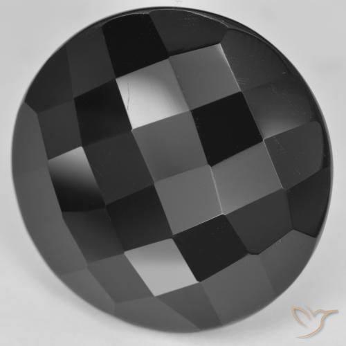 9,17 ctw natürlicher Schwarz Onyx, Runden, Lichtundurchlässig