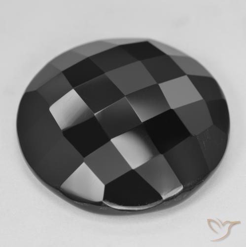 9,17 ctw natürlicher Schwarz Onyx, Runden, Lichtundurchlässig