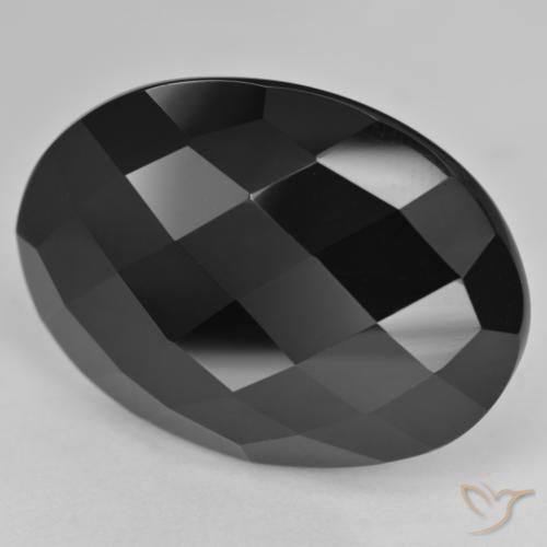 9,17 ctw natürlicher Schwarz Onyx, Oval, Lichtundurchlässig