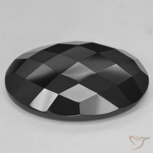 9,17 ctw natürlicher Schwarz Onyx, Oval, Lichtundurchlässig