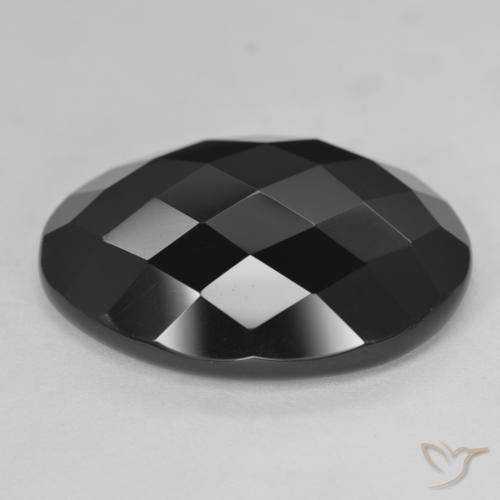 9,17 ctw natürlicher Schwarz Onyx, Oval, Lichtundurchlässig