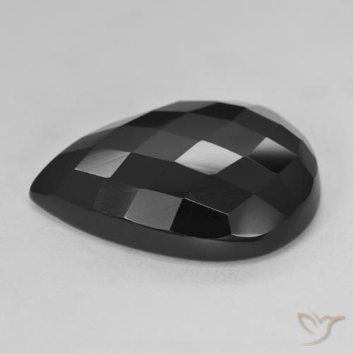 9,17 ctw natürlicher Schwarz Onyx, Birnenform, Lichtundurchlässig