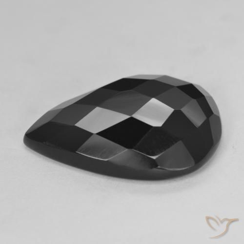 9,17 ctw natürlicher Schwarz Onyx, Birnenform, Lichtundurchlässig