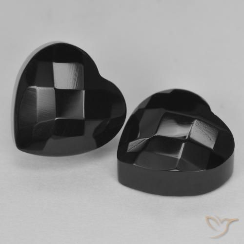 8.90ctw Natürlicher Schwarz Onyx, Herz, Lichtundurchlässig