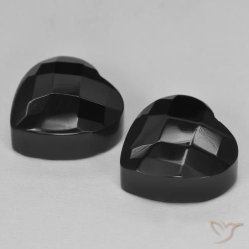 8.90 ct natürliche Schwarz Onyx-Edelsteine, Herz, Lichtundurchlässig