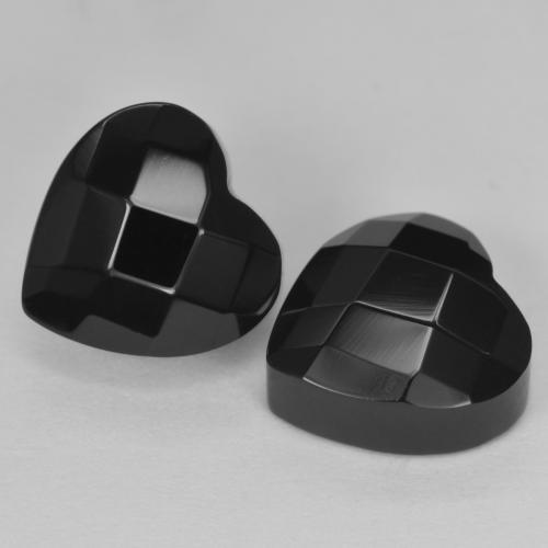 8.71 ct natürliche Schwarz Onyx-Edelsteine, Herzform, Lichtundurchlässig