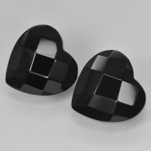 8.71 ct natürliche Schwarz Onyx-Edelsteine, Herzform, Lichtundurchlässig