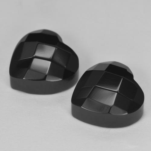 8.71 ct natürliche Schwarz Onyx-Edelsteine, Herzform, Lichtundurchlässig