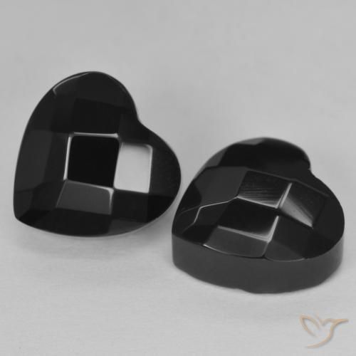 8.64ctw Natürlicher Schwarz Onyx, Herz, Lichtundurchlässig