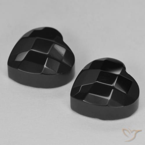 8.64 ct natürliche Schwarz Onyx-Edelsteine, Herz, Lichtundurchlässig