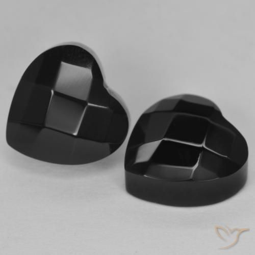 8.49ctw Natürlicher Schwarz Onyx, Herz, Lichtundurchlässig