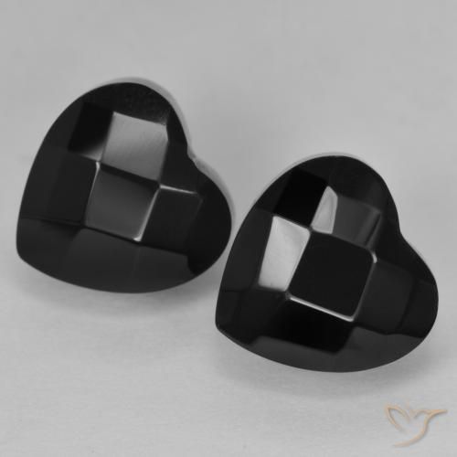 8.49 ct natürliche Schwarz Onyx-Edelsteine, Herz, Lichtundurchlässig