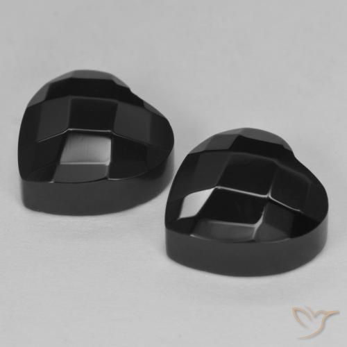 8.49 ct natürliche Schwarz Onyx-Edelsteine, Herz, Lichtundurchlässig