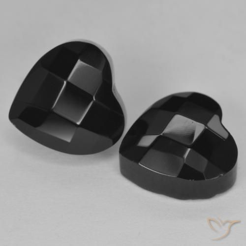 8.57ctw Natürlicher Schwarz Onyx, Herz, Lichtundurchlässig