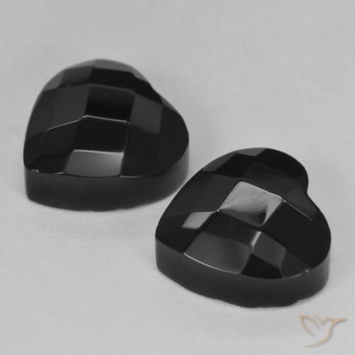 8.57 ct natürliche Schwarz Onyx-Edelsteine, Herz, Lichtundurchlässig