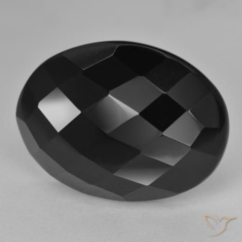 20.56ct Natürlicher Schwarz Onyx, Oval, Lichtundurchlässig