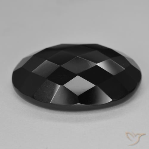 9,17 ctw natürlicher Schwarz Onyx, Oval, Lichtundurchlässig