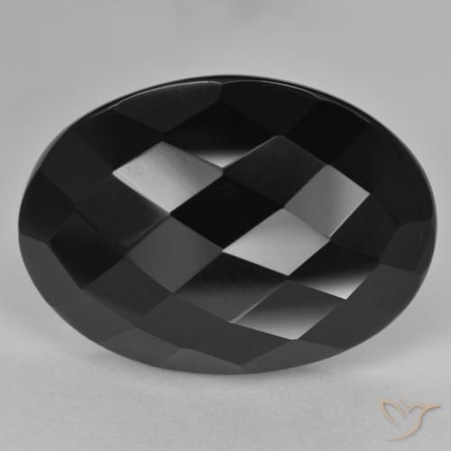 9,17 ctw natürlicher Schwarz Onyx, Oval, Lichtundurchlässig
