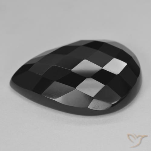 9,17 ctw natürlicher Schwarz Onyx, Birnenform, Lichtundurchlässig