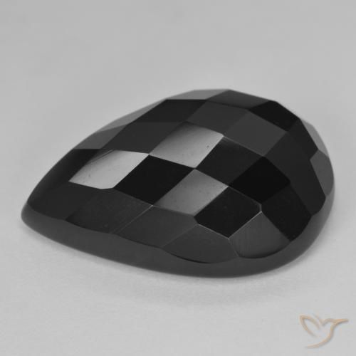 9,17 ctw natürlicher Schwarz Onyx, Birnenform, Lichtundurchlässig