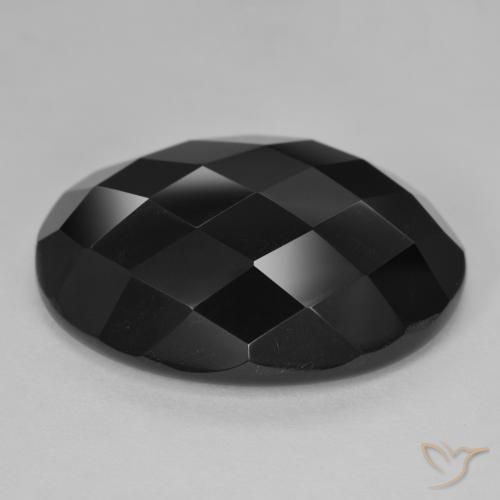 9,17 ctw natürlicher Schwarz Onyx, Oval, Lichtundurchlässig