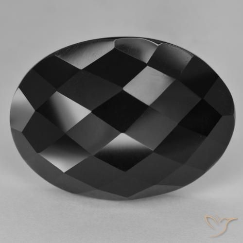 9,17 ctw natürlicher Schwarz Onyx, Oval, Lichtundurchlässig