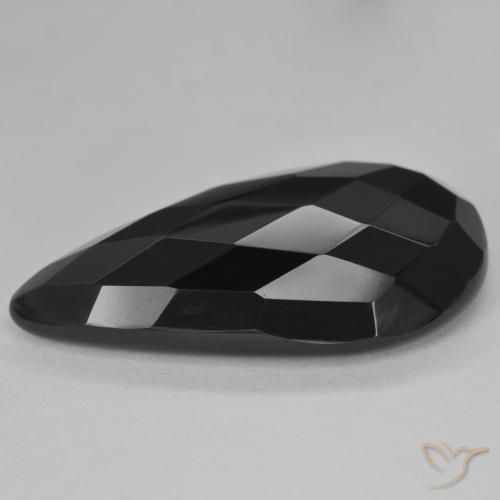 9,17 ctw natürlicher Schwarz Onyx, Birnenform, Lichtundurchlässig