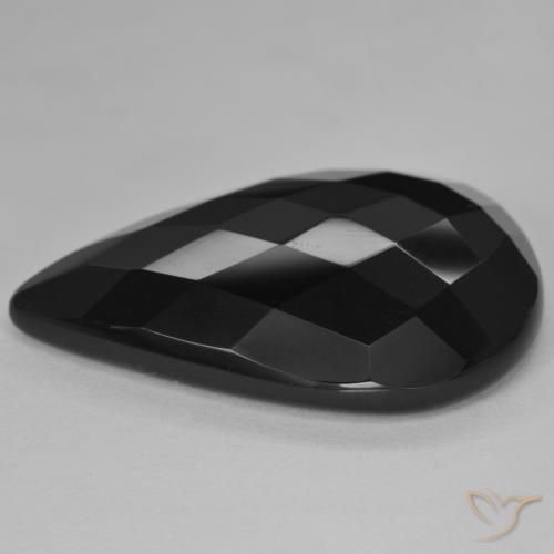 9,17 ctw natürlicher Schwarz Onyx, Birnenform, Lichtundurchlässig