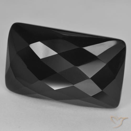 24.81ct Natürlicher Schwarz Onyx, Kissen, Lichtundurchlässig