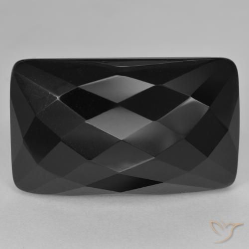 9,17 ctw natürlicher Schwarz Onyx, Kissen, Lichtundurchlässig