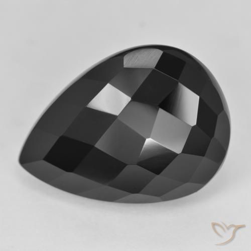 9,17 ctw natürlicher Schwarz Onyx, Birnenform, Lichtundurchlässig