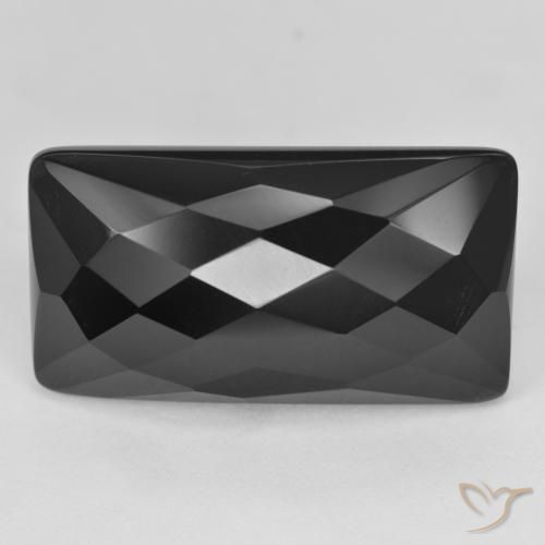 9,17 ctw natürlicher Schwarz Onyx, Baguette, Lichtundurchlässig
