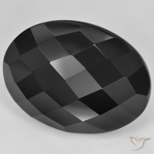 9,17 ctw natürlicher Schwarz Onyx, Oval, Lichtundurchlässig